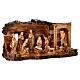 Cabane en bois d'olivier de Terre Sainte écorce Nativité 12 pièces 18x40x20 cm s4