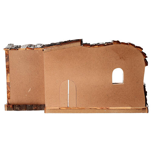 Capanna  legno ulivo Terrasanta corteccia Natività 12 pz 18x40x20 9