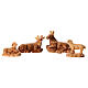 Olive wood stable with Nativity Scene 12 pcs, bark, Holy Land 18x40x20 cm s6