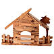 Capanna Natività legno d'ulivo Terrasanta 18x25x10 cm presepe 12 cm s8