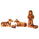 Complete Nativity set with stable 12 cm in olive wood from Bethlehem 18x25x10 cm s5
