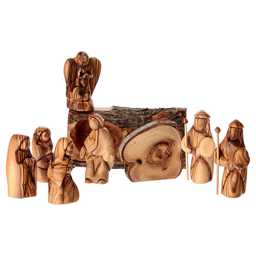 Résurrection du Christ avec tombe 8 pièces en bois d'olivier Terre Sainte 1