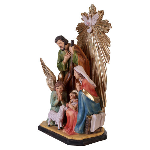 Nativity statuette with Holy Spirit in resin, 35x20x15 cm 3
