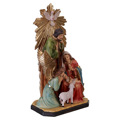 Nativity statuette with Holy Spirit in resin, 35x20x15 cm 5
