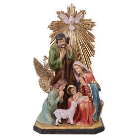Resin Nativity and Holy Spirit figurine 35x20x15 cm