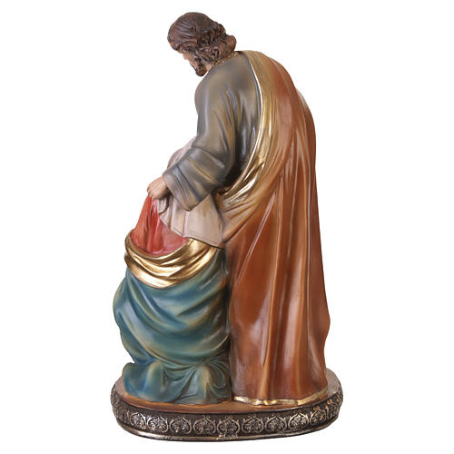 Nativity Holy Family statue 30 cm in hand-painted resin, one piece 4