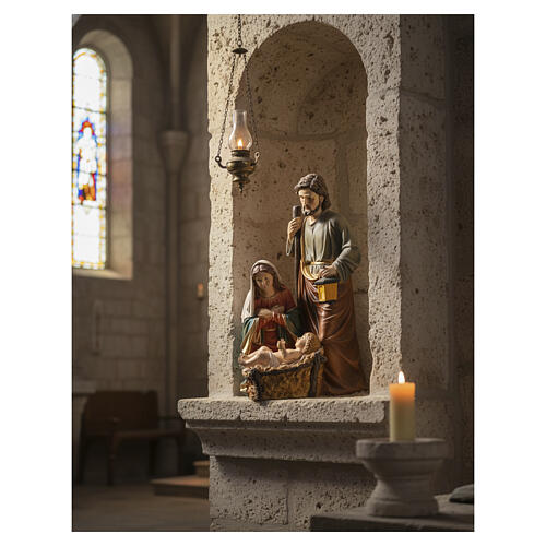 Presepe in resina con statuetta Natività 80 cm  2