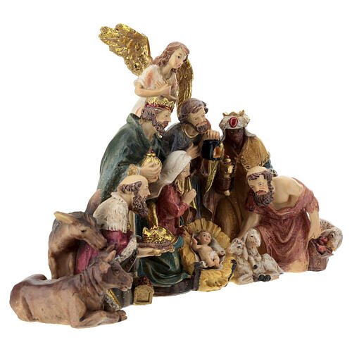 Hand-painted colourful resin statue, Nativity with Wise Men, 20 cm 4
