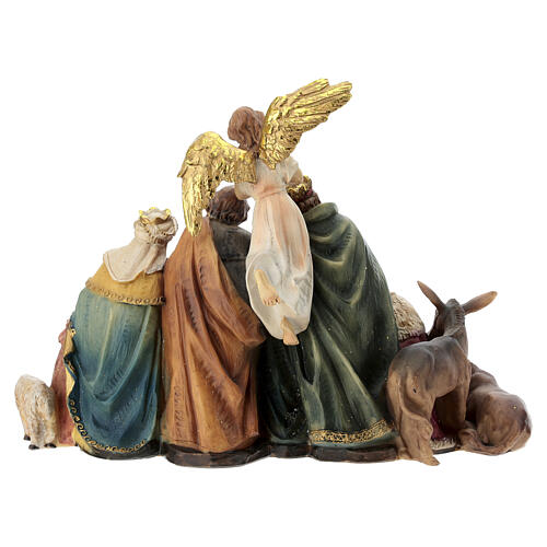 Estatua resina colorida Natividad con Reyes Magos 20 cm 5
