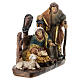 Colored resin Nativity Holy Family statue with sitting lamb, 20x20x8 cm s3