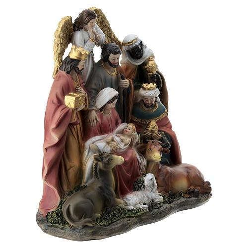 Complete Nativity Scene Statue in Resin 15x15x7 cm 4