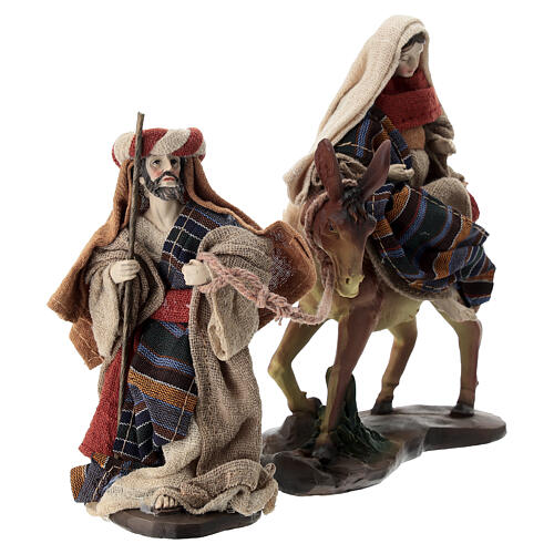 St Joseph and Mary seeking lodging 15 cm Easter nativity scene resin 3