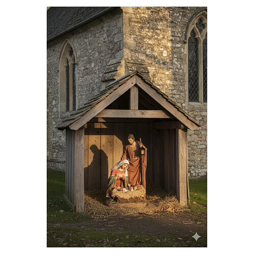Figura Świętej Rodziny z żywicy do szopki, 120 cm 4