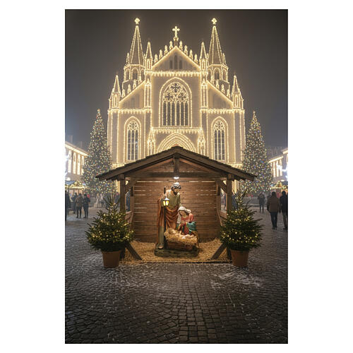 Estatua de la Natividad con cuna de 150 cm de resina 4
