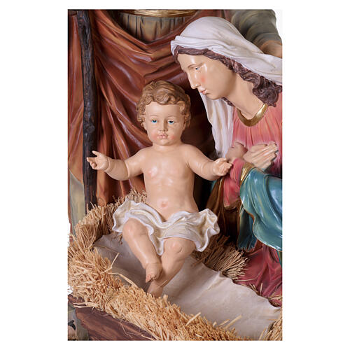 Statua della Natività con mangiatoia di 150cm in resina 9