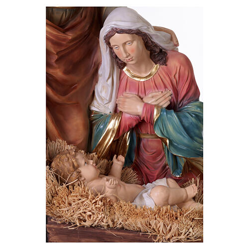 Nativity Holy Family statue with manger, 150 cm, resin 3