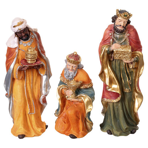 Set presepe 11 personaggi in resina con Natività completa 30 cm 3