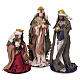 Complete Nativity set, resin and fabric, 7 hand-decorated figures, 35x15x20 cm s4