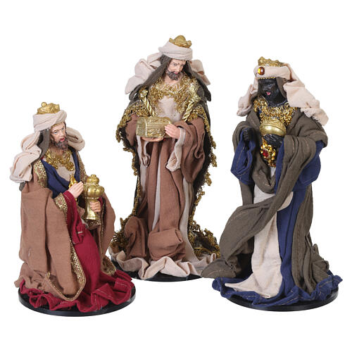 Set belén completo navideño resina y tela 7 figuras decoradas a mano 20x15x10 cm 4