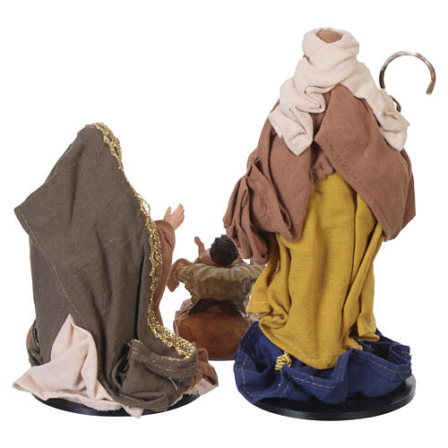 Set belén completo navideño resina y tela 7 figuras decoradas a mano 20x15x10 cm 5