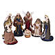 Set belén completo navideño resina y tela 7 figuras decoradas a mano 20x15x10 cm s1