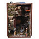 Book-style Nativity with village, lights and fountain, 20x90x25 cm, suitable for 6 cm Nativity s13
