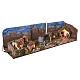 Preselibro con borgo luci e fontana 20x90x25 cm per presepe da 6 cm s7