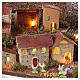 Preselibro con borgo luci e fontana 20x90x25 cm per presepe da 6 cm s10