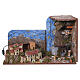 Preselibro con borgo luci e fontana 20x90x25 cm per presepe da 6 cm s12