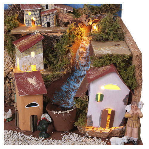 Complete book-style Nativity, opens like a book, 20x90x25 cm, for 6 cm Nativity figures 14
