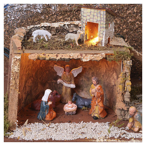 Crèche-livre complète à ouverture en livre 20x90x25 cm pour crèche de 6 cm 11