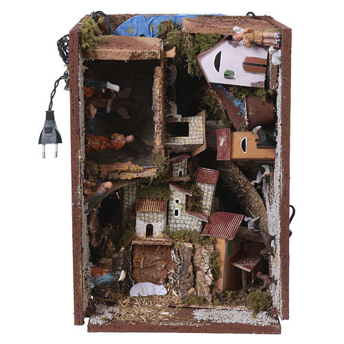 Preselibro presepe completo con apertura a libro 20x90x25 cm per presepe da 6 cm 7