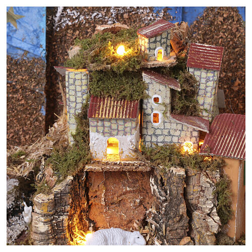 Preselibro presepe completo con apertura a libro 20x90x25 cm per presepe da 6 cm 12