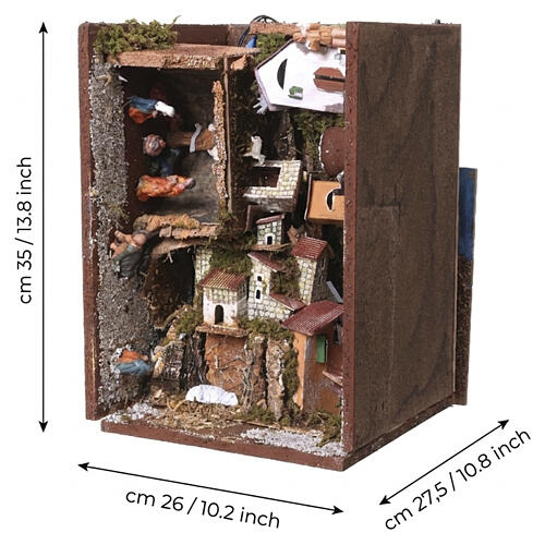 Presépio em livro completo com abertura 20x90x25 cm para presépios de 6 cm 4