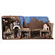 Crèche en livre avec bourg, fontaine et 20 lampes LED 40x140x40 cm pour santons de 10 cm s11