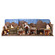 Presepe a libro con borgo fontana e 20 luci LED 40x140x40 cm per presepe da 10 cm s1