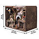 Presepe a libro con borgo fontana e 20 luci LED 40x140x40 cm per presepe da 10 cm s2