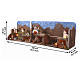 Presepe a libro con borgo fontana e 20 luci LED 40x140x40 cm per presepe da 10 cm s3