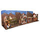 Presepe a libro con borgo fontana e 20 luci LED 40x140x40 cm per presepe da 10 cm s5