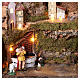 Presepe a libro con borgo fontana e 20 luci LED 40x140x40 cm per presepe da 10 cm s8