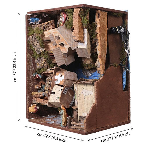 Village de crèche à livre pliable avec 14 santons 40x40x140 cm pour crèche de 10 cm 4