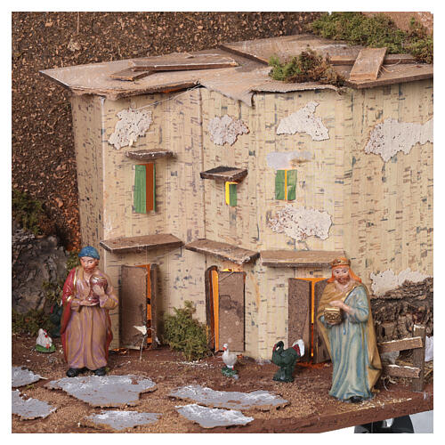 Village de crèche à livre pliable avec 14 santons 40x40x140 cm pour crèche de 10 cm 11