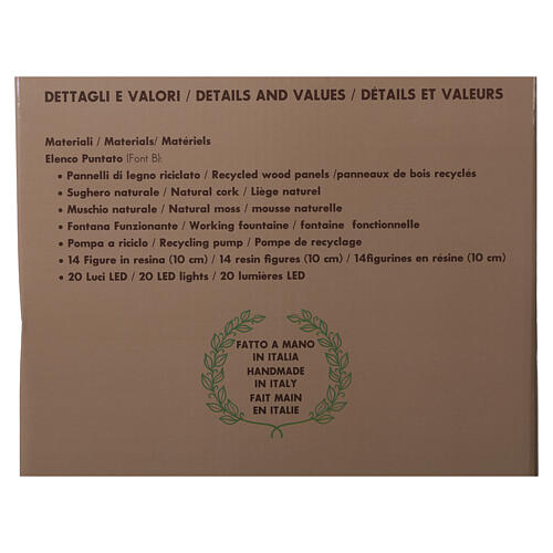 Borgo presepe Preselibro richiudibile con 14 figure 40x40x140 cm per presepe da 10 cm 15