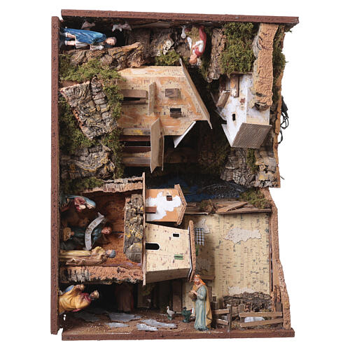 Burgo para presépio sistema livro recolhível com 14 figuras 40x40x140 cm para presépio de 10 cm 9