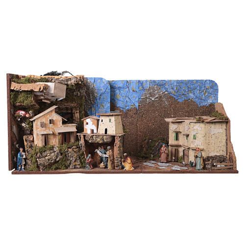 Foldable nativity scene village with 14pcs, 40x40x140 cm for 10 cm nativity 7