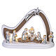 Capanna bianco e tortora Bagutta presepe completo 20x25x10 cm s1