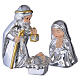 Complete Bagutta Nativity stable, teal and white, LED light, 8x10x5 in s3