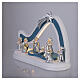 Complete Bagutta Nativity stable, teal and white, LED light, 8x10x5 in s4