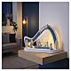 Complete Bagutta two-tone colored nativity stable with LED 20x25x10 cm s2