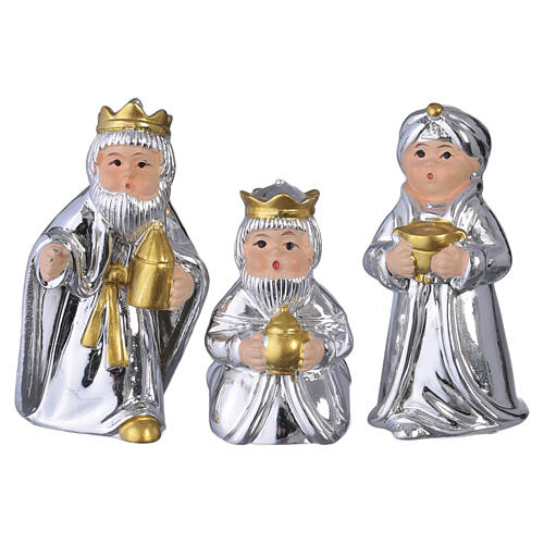 Complete Nativity Scene by Bagutta, teal with starry sky, 6x10x6 in 5